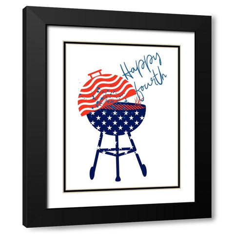 Grill On America Black Modern Wood Framed Art Print with Double Matting by Phillip, Jamie