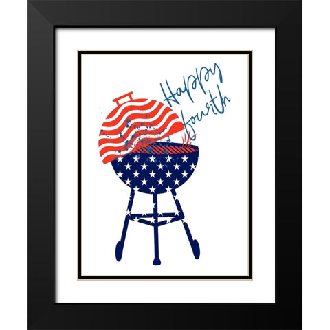 Grill On America Black Modern Wood Framed Art Print with Double Matting by Phillip, Jamie