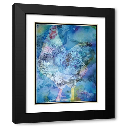 Rooster Black Modern Wood Framed Art Print with Double Matting by Phillip, Jamie