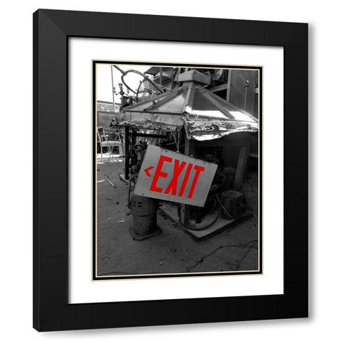 Exit Black Modern Wood Framed Art Print with Double Matting by Phillip, Jamie