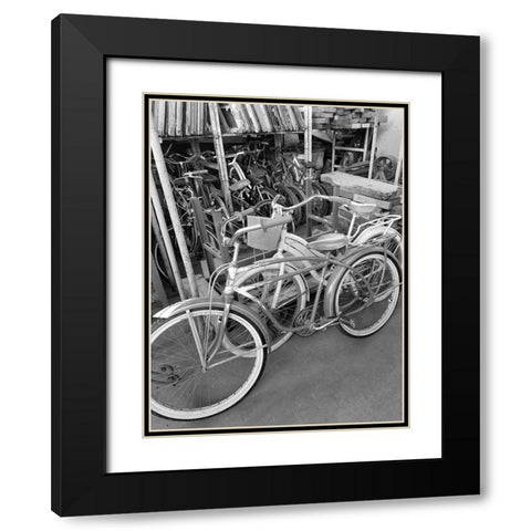 Bike Shop Black Modern Wood Framed Art Print with Double Matting by Phillip, Jamie