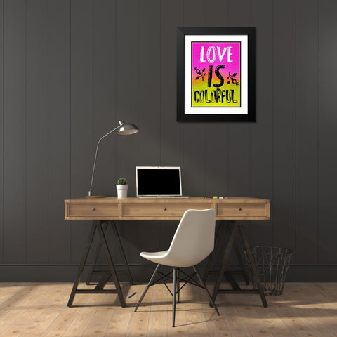 Colorful Love Black Modern Wood Framed Art Print with Double Matting by Phillip, Jamie