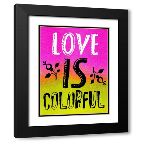 Colorful Love Black Modern Wood Framed Art Print with Double Matting by Phillip, Jamie