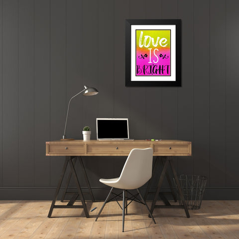 Bright Love Black Modern Wood Framed Art Print with Double Matting by Phillip, Jamie