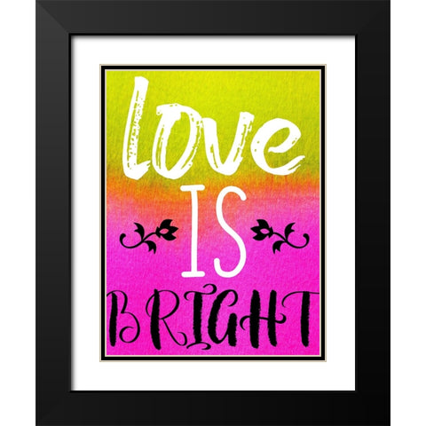 Bright Love Black Modern Wood Framed Art Print with Double Matting by Phillip, Jamie