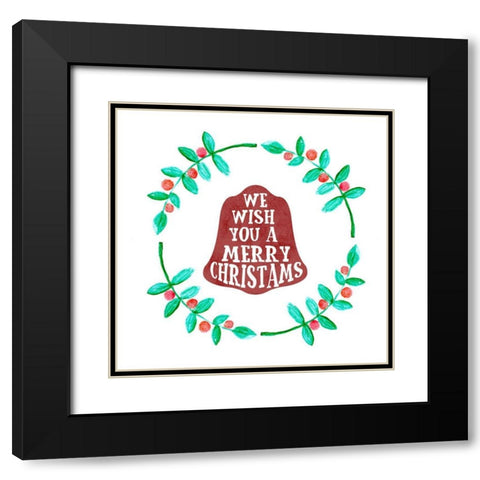 Christmas Bells Black Modern Wood Framed Art Print with Double Matting by Phillip, Jamie