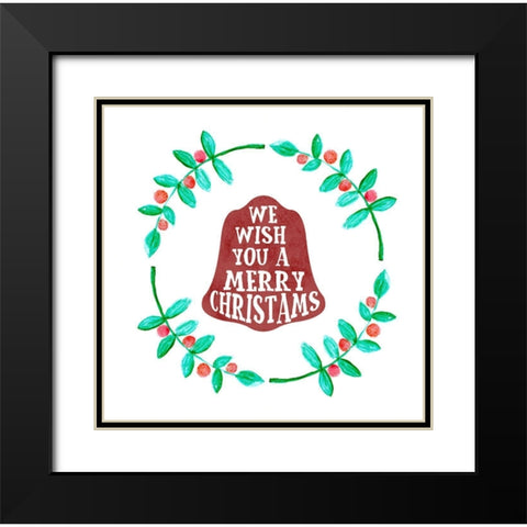 Christmas Bells Black Modern Wood Framed Art Print with Double Matting by Phillip, Jamie