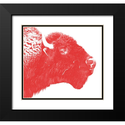 Colored Bison Black Modern Wood Framed Art Print with Double Matting by Phillip, Jamie