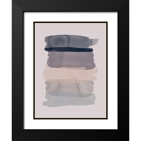 Dusty Pink Black Modern Wood Framed Art Print with Double Matting by Urban Road
