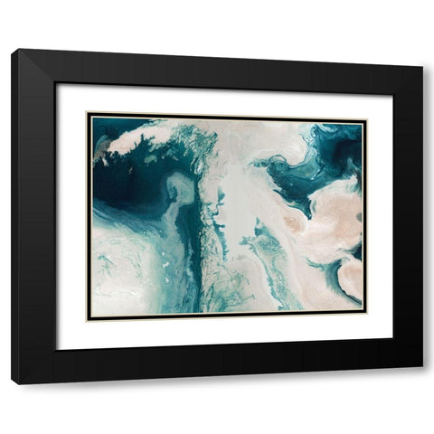 Earth Rise Black Modern Wood Framed Art Print with Double Matting by Urban Road