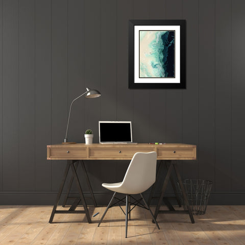 Seaquake Black Modern Wood Framed Art Print with Double Matting by Urban Road