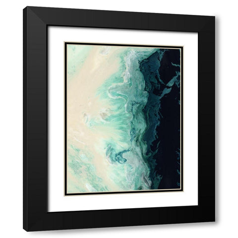 Seaquake Black Modern Wood Framed Art Print with Double Matting by Urban Road