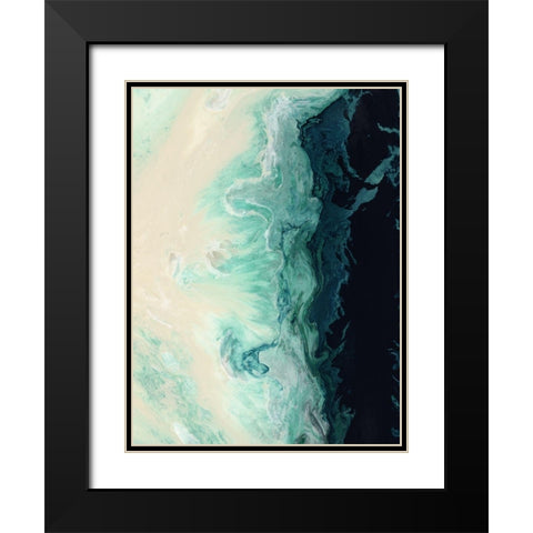Seaquake Black Modern Wood Framed Art Print with Double Matting by Urban Road