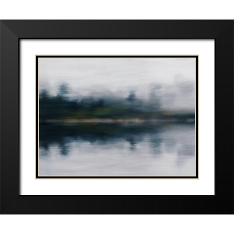 Upon Reflection Black Modern Wood Framed Art Print with Double Matting by Urban Road