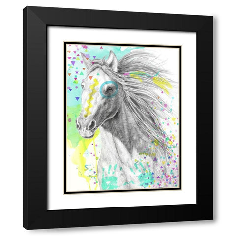 War Pony Black Modern Wood Framed Art Print with Double Matting by Urban Road