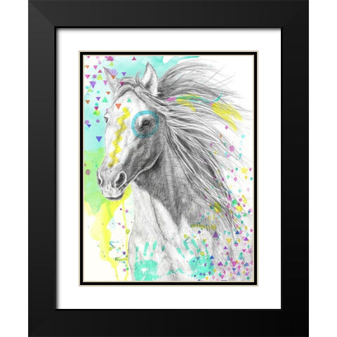 War Pony Black Modern Wood Framed Art Print with Double Matting by Urban Road