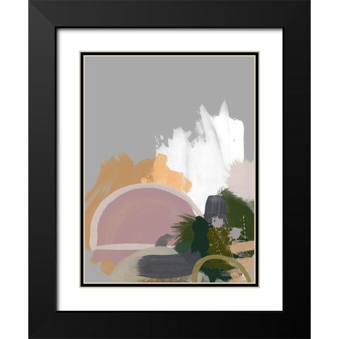 Half Moon Art Print Black Modern Wood Framed Art Print with Double Matting by Urban Road