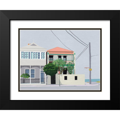 Parnell Place Black Modern Wood Framed Art Print with Double Matting by Urban Road
