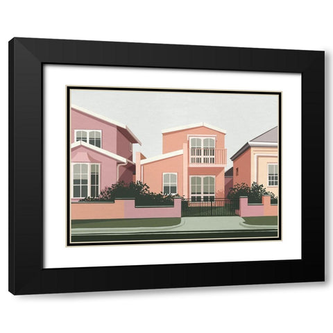 Toorak Black Modern Wood Framed Art Print with Double Matting by Urban Road