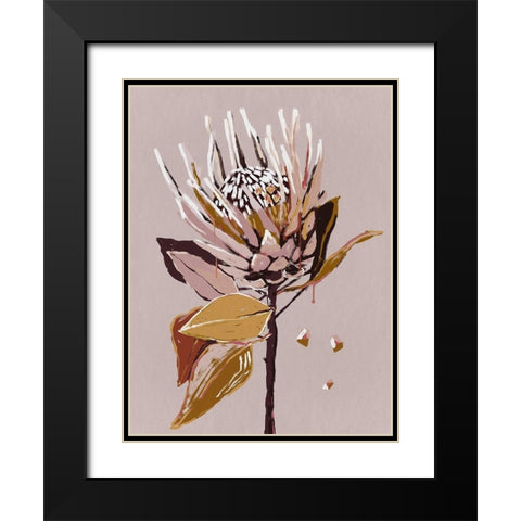 Blush Protea Black Modern Wood Framed Art Print with Double Matting by Urban Road