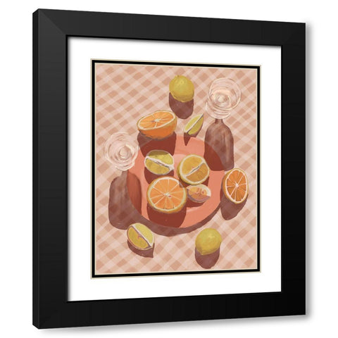Slice of Orange Black Modern Wood Framed Art Print with Double Matting by Urban Road