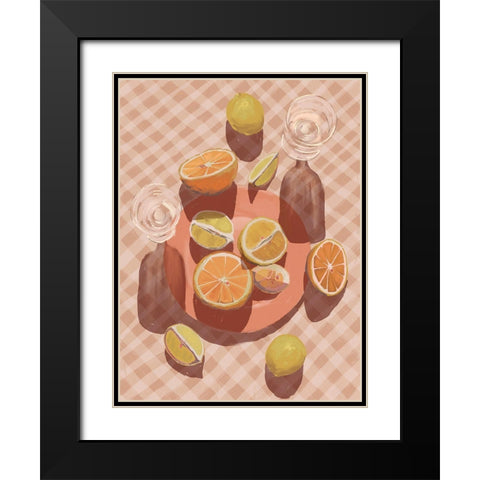 Slice of Orange Black Modern Wood Framed Art Print with Double Matting by Urban Road