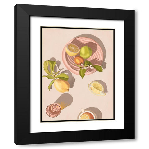 Citron Black Modern Wood Framed Art Print with Double Matting by Urban Road