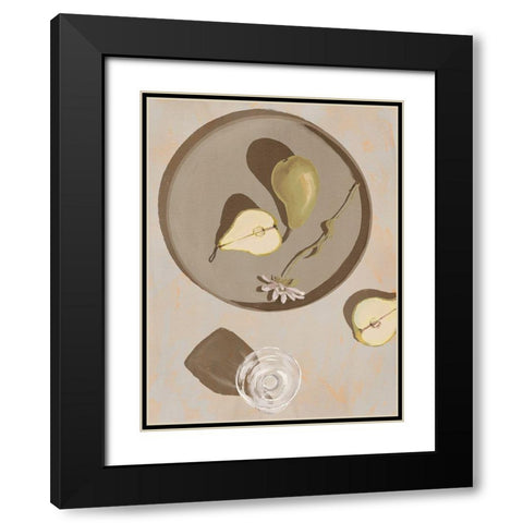 Pear Flowers Black Modern Wood Framed Art Print with Double Matting by Urban Road