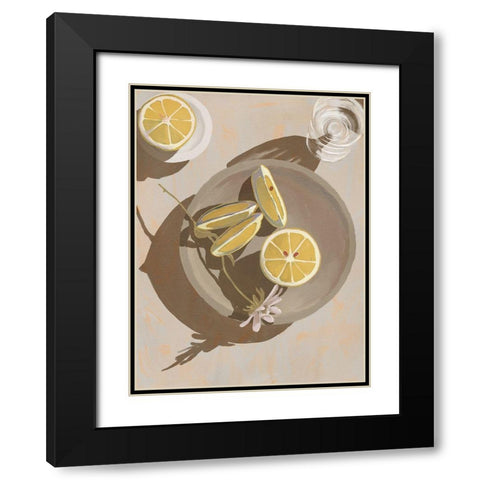 Lemon Yellow Black Modern Wood Framed Art Print with Double Matting by Urban Road