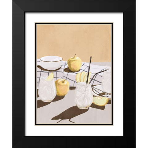 Apple Juice Black Modern Wood Framed Art Print with Double Matting by Urban Road