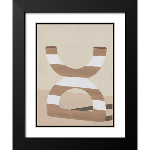 Curves I Black Modern Wood Framed Art Print with Double Matting by Marrakech