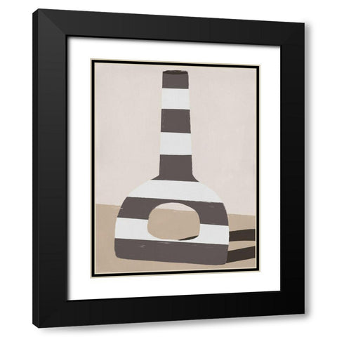 Marhba II Black Modern Wood Framed Art Print with Double Matting by Marrakech