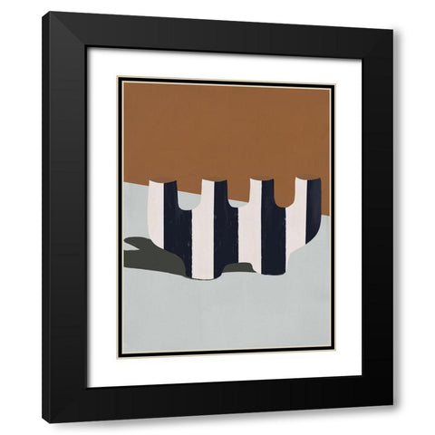 Dunes Black Modern Wood Framed Art Print with Double Matting by Marrakech