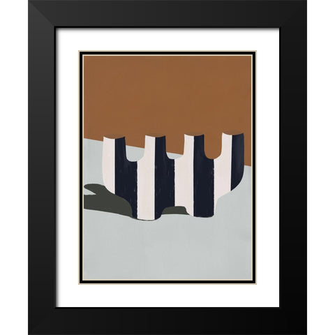 Dunes Black Modern Wood Framed Art Print with Double Matting by Marrakech