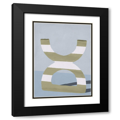 Curves II Black Modern Wood Framed Art Print with Double Matting by Marrakech