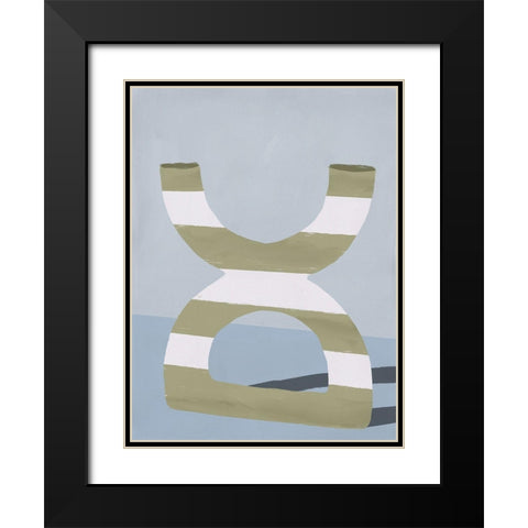 Curves II Black Modern Wood Framed Art Print with Double Matting by Marrakech