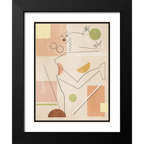 Dancer Black Modern Wood Framed Art Print with Double Matting by Urban Road