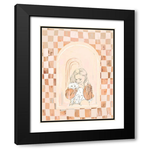 Fluffball Black Modern Wood Framed Art Print with Double Matting by Urban Road