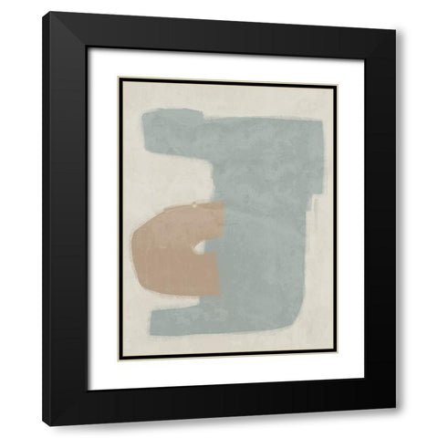 Composed Light Teal Black Modern Wood Framed Art Print with Double Matting by Urban Road