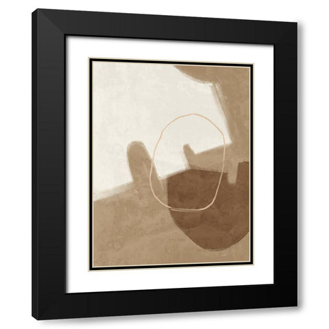 Nonchalant Brown Black Modern Wood Framed Art Print with Double Matting by Urban Road