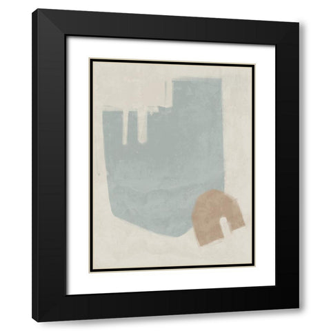 Blase Light Blue Black Modern Wood Framed Art Print with Double Matting by Urban Road