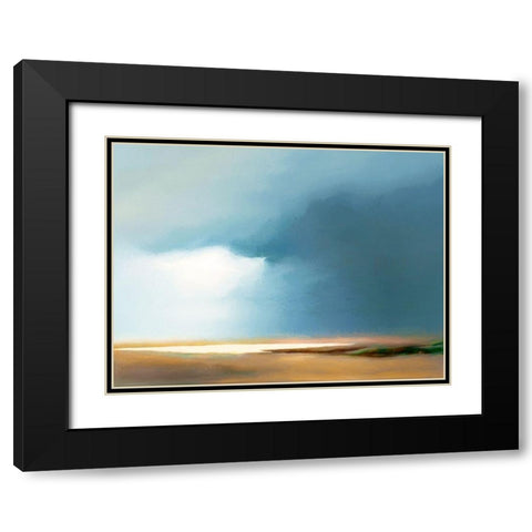Nullabor Plains Black Modern Wood Framed Art Print with Double Matting by Urban Road
