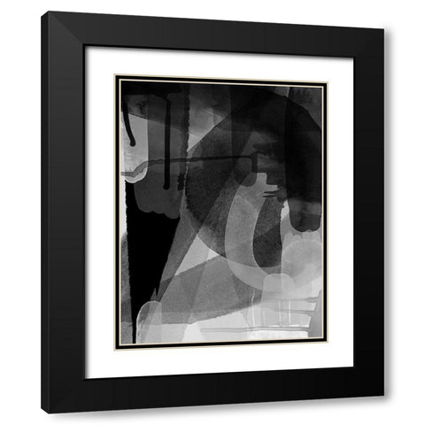 Lampblack Black Modern Wood Framed Art Print with Double Matting by Urban Road