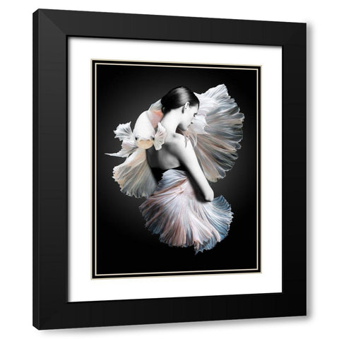 Shai Black Modern Wood Framed Art Print with Double Matting by Urban Road
