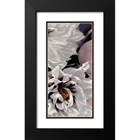 Fleur Triptych - Panel 2 Black Modern Wood Framed Art Print with Double Matting by Urban Road