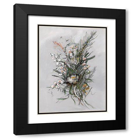 Boronia Black Modern Wood Framed Art Print with Double Matting by Urban Road