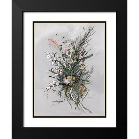 Boronia Black Modern Wood Framed Art Print with Double Matting by Urban Road
