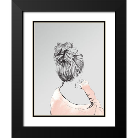 Ava Poster Black Modern Wood Framed Art Print with Double Matting by Urban Road