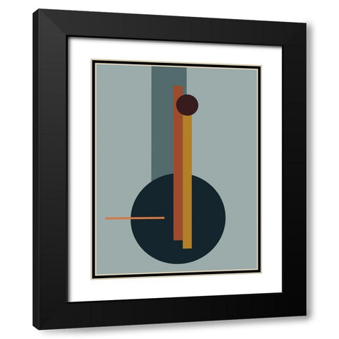 Juncture Poster Black Modern Wood Framed Art Print with Double Matting by Urban Road