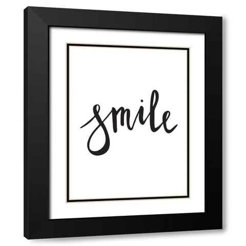 Smile Poster Black Modern Wood Framed Art Print with Double Matting by Urban Road